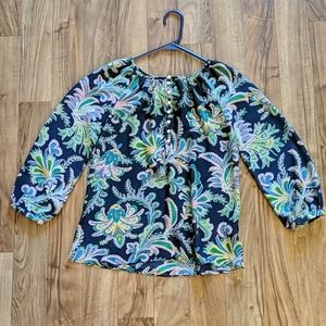 ❤ Sheer Flower & Pearl Look Button Blouse Chaps